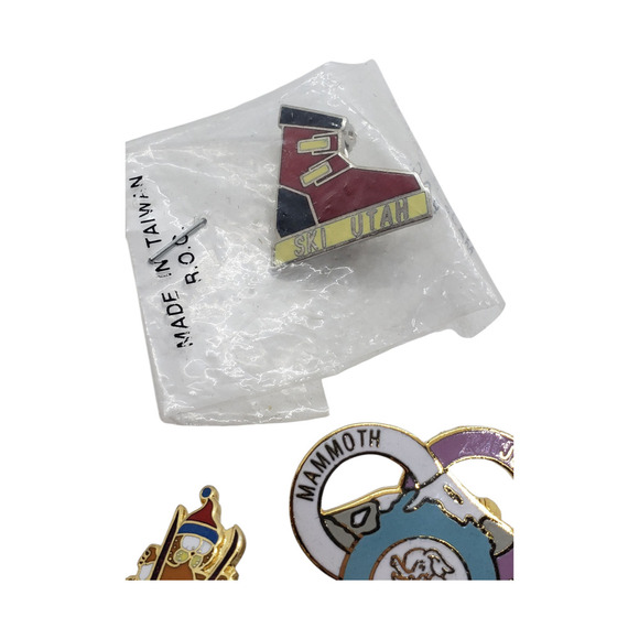 Vintage Ski Resort Enamel Pin Lot Park City Gore Mammoth June Utah Lillehammer - Picture 2 of 7